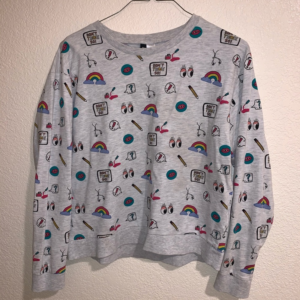 Fun school patterned sweater by divided XL - Picture 5 of 8